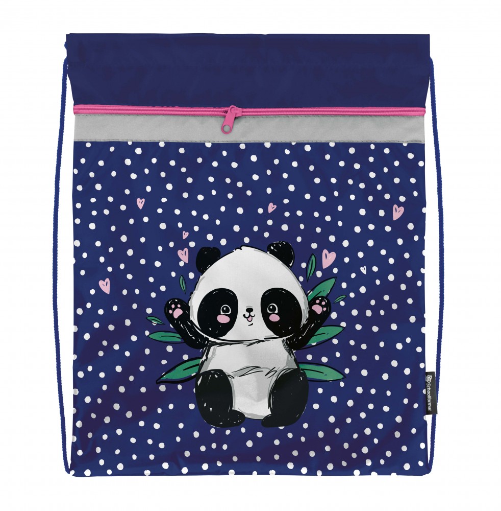 Мешок д/обуви Schoolformat PANDASTIC 42х34х0,5 2 отд. фуксия д/девочек МОМК-ПНС  237177