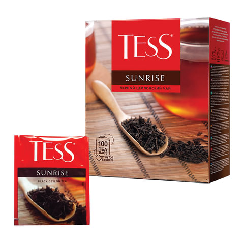 Чай TESS (Тесс) &quot;Sunrise&quot;, черный цейлонский, 100 пакетиков по 1,8 г, 0918-09/ 621033