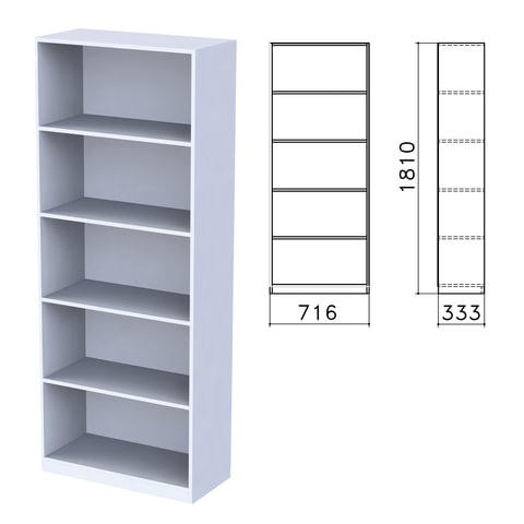 Шкаф (стеллаж) &quot;Бюджет&quot;, 716х333х1810 мм, 4 полки, серый, 402651-030 /640634