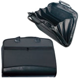 Портфель-папка пластиковая BRAUBERG А4+ (375х305х60 мм), бизнес-класс, 4 отделения, 2 кармана, на молнии, черный, 225169