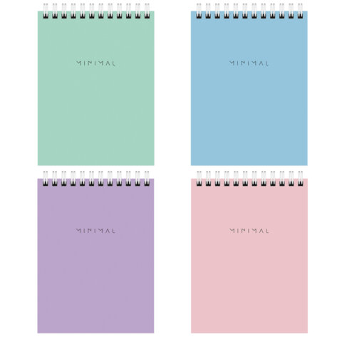 Блокнот МАЛЫЙ ФОРМАТ А6 108х145 мм, 40 л., гребень, картон, клетка, BRAUBERG &quot;Minimal Pastel&quot;, 116429