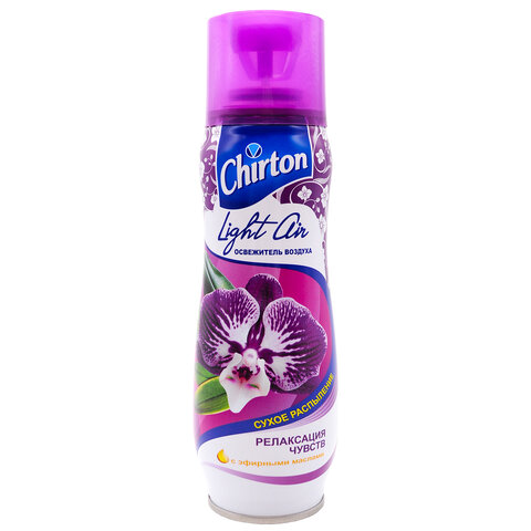 Освежитель воздуха аэрозольный 300 мл CHIRTON (Чиртон) Light Air &quot;Релаксация чувств&quot;, сухое распыл, 45590, 4607145645590 700443
