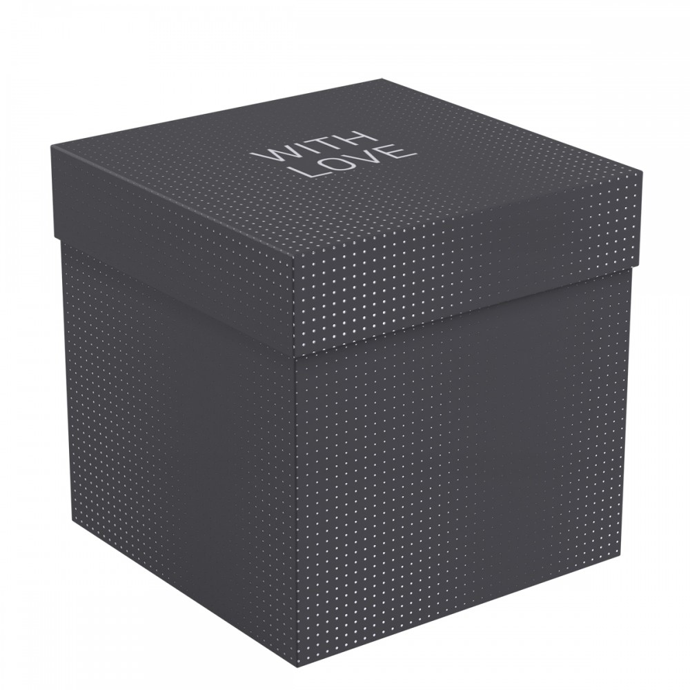 Коробка складная подарочная MESHU &quot;Black&quot;, (15*15*15см), выборочный лак 372560  MS_62564