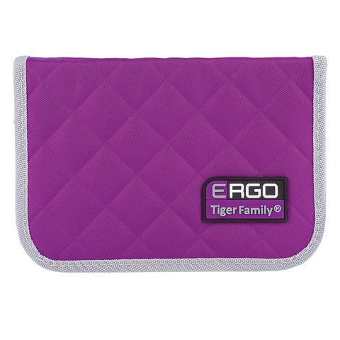 Пенал TIGER FAMILY (ТАЙГЕР), 1 отделение, 2 откидные планки, фиолетовый, 20х14х4 см, 1742DE 226190