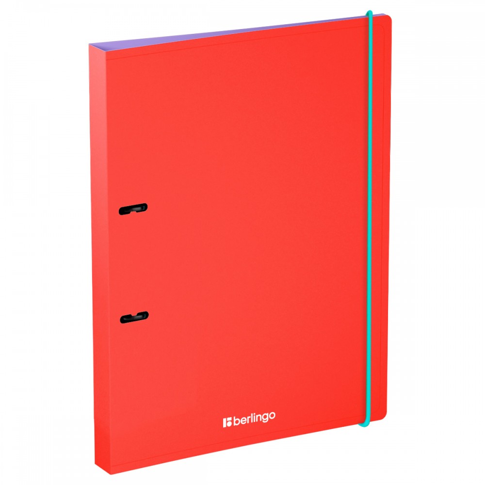 Папка на 2 кольцах Berlingo &quot;Raze&quot; А4, 24мм, 600мкм, D-кольца, с внутр. карманом, красная, софт-тач  383438 RB4_2D151