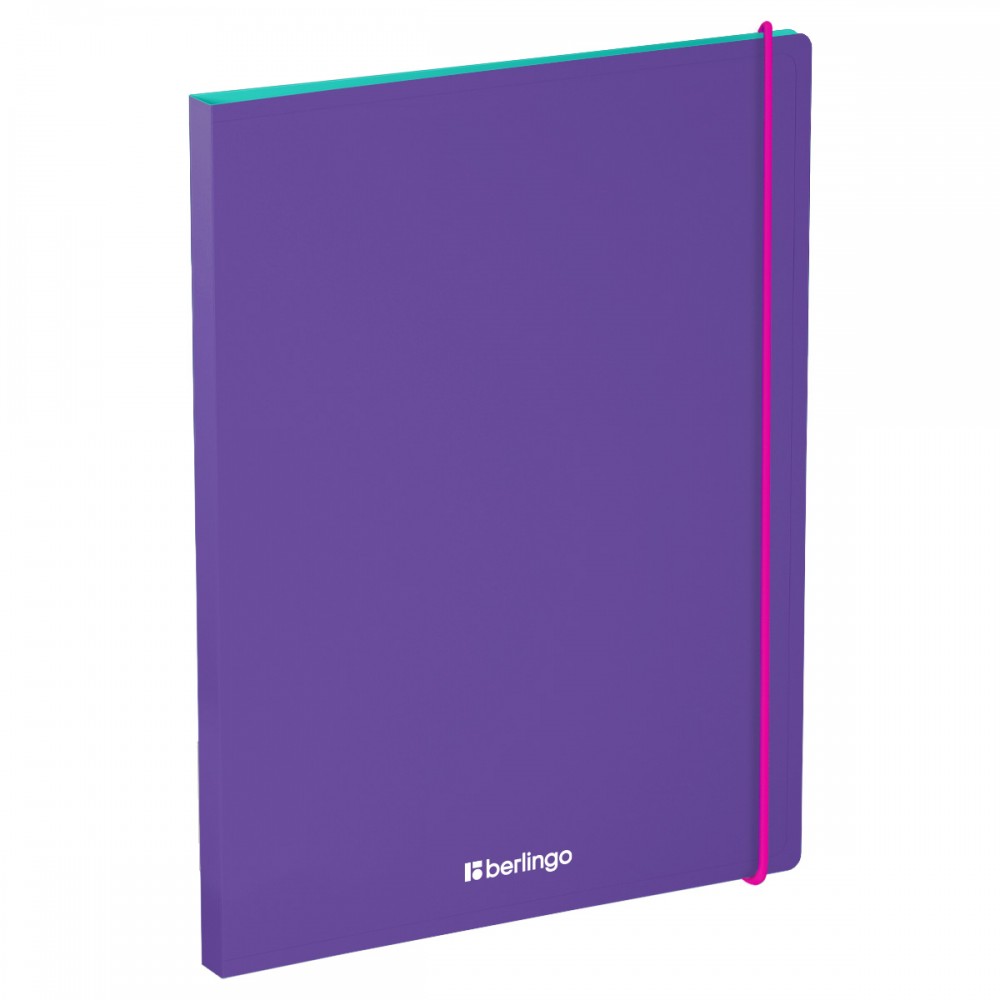Папка с 30 вкладышами Berlingo "Raze" А4, 17мм, 600мкм, с внутр. карманом, фиолетовая, софт-тач 383454  DB4_30152