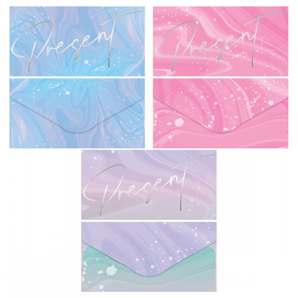 Конверт для денег MESHU &quot;Present&quot; 85*164мм, матовая ламинация, фольга, 3 дизайна 378286 MS_65055