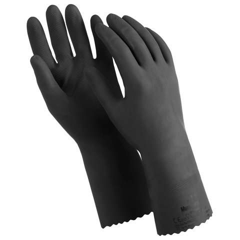 Перчатки латексные MANIPULA &quot;КЩС-1&quot;, двухслойные, размер 10 (XL), черные, L-U-03/CG-942  605828
