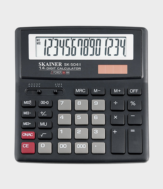 Калькулятор SKAINER SK-504 (156*157*33) средний черный