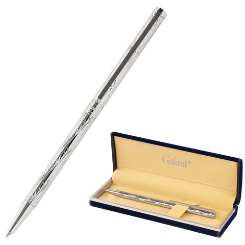 Ручка подарочная шариковая GALANT &quot;ASTRON SILVER&quot;, корпус серебристый, детали хром, узел 0,7 мм, синяя, 143527