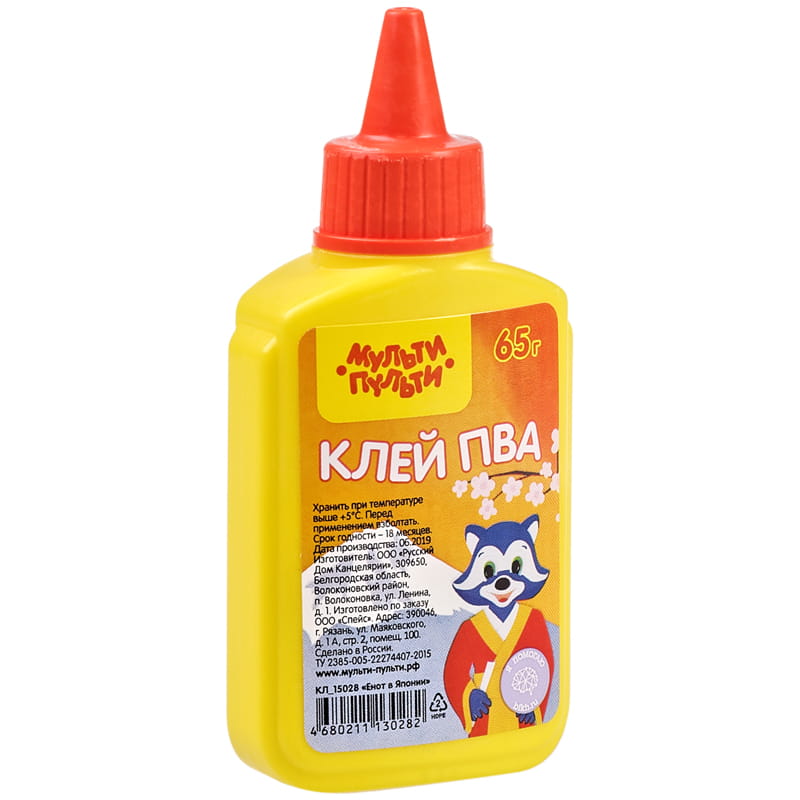 Клей ПВА Мульти-Пульти &quot;Енот в Японии&quot;, 65г 249301/КЛ_15028