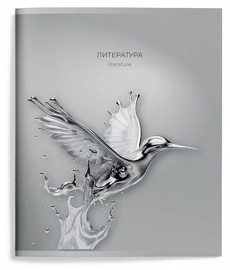 Тетрадь 48 л. А5 линия, на скрепке, Schoolformat ЖИДКИЙ МЕТАЛЛ Литература мелованный картон, твин-лак ТТЛЛИТ-ЖМ 257197