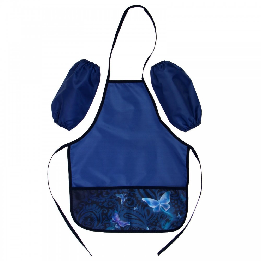 Фартук для труда + нарукавники 485*395/250*160 Calligrata дев &quot;Бабочки&quot;, синий 6927471