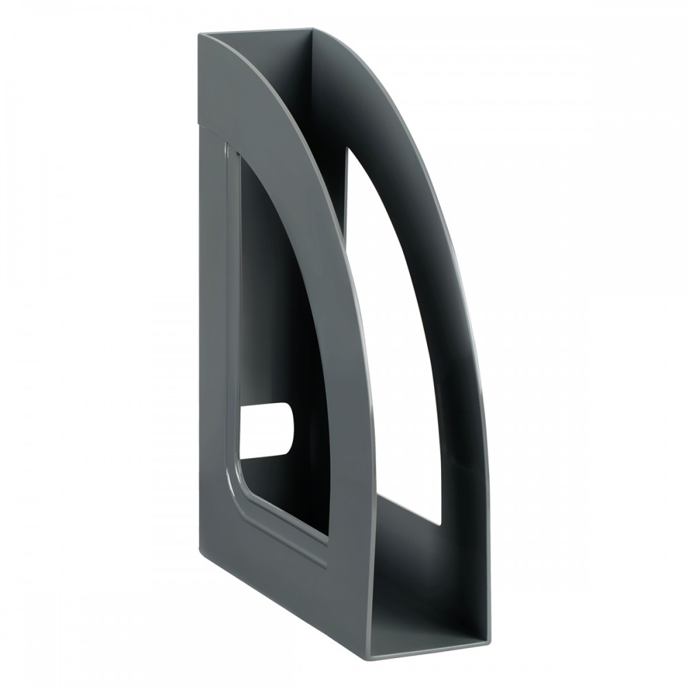 Лоток для бумаг вертикальный СТАММ &quot;Респект&quot;, серый, ширина 70мм 351533 ЛТВ-30856