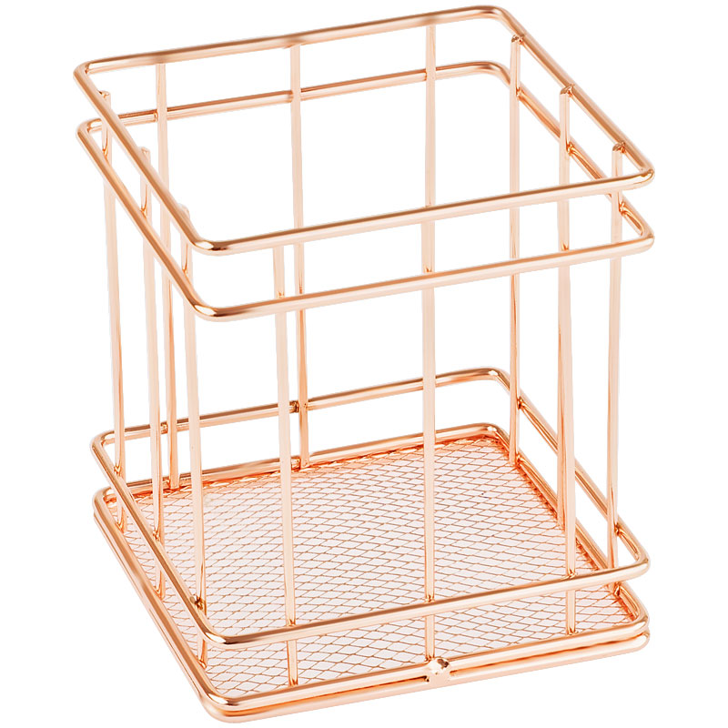 Подставка-стакан для канцелярских принадлежностей MESHU &quot;Rose Gold&quot; квадратная, металл 321487/MS_39429