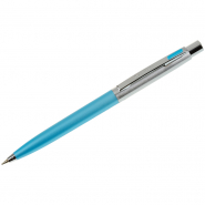 Ручка шариковая Berlingo &quot;Silver Arrow&quot;, хром/бирюзовый, 0,7мм, синяя, кнопочн., инд.уп.285408/CPs_70510