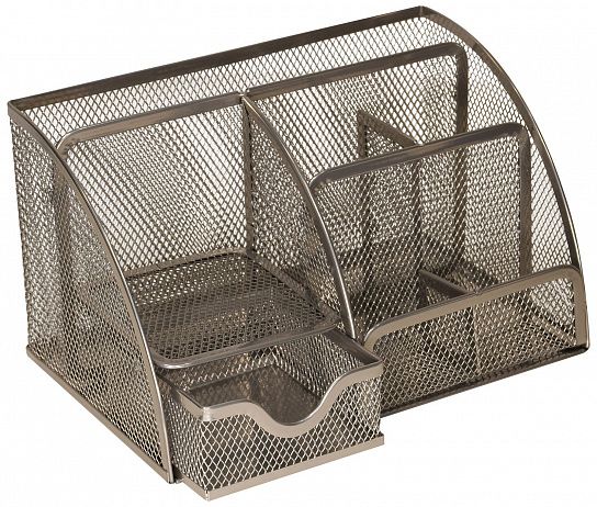 Подставка для канцелярских принадлежностей INFORMAT 7 отделений 125х220х140 мм серебро металл  246318 IF-MO7-SIL