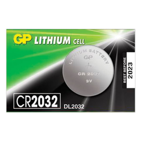 Батарейка литиевая GP Lithium CR2032 &quot;таблетка, дисковая, кнопочная&quot; 1 шт., блистер (отрывной блок),  CR2032-7CR5/454101