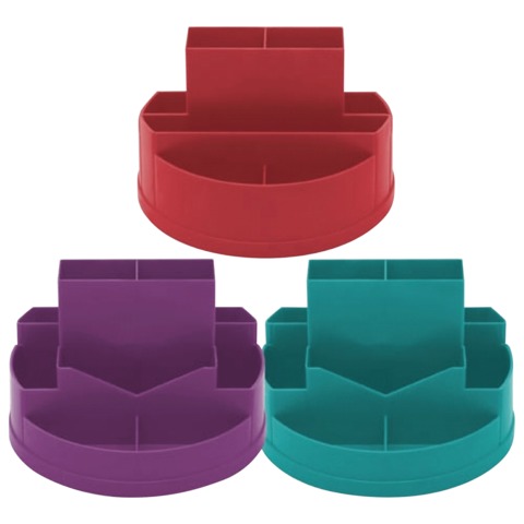 Подставка-органайзер10 отделений, СТАММ &quot;Сити Studio&quot;, вращающаяся, 155х155х95 мм, ассорти, ОР115, 235833