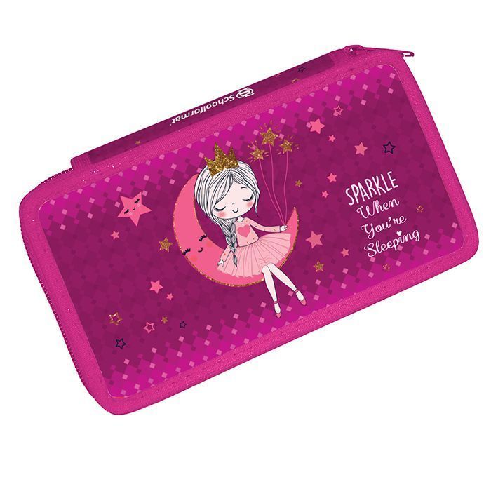 Пенал 2 секционный большой Schoolformat ПРИНЦЕССА, 190х105, ламинированный картон, молния ПК2-ПРС  197839