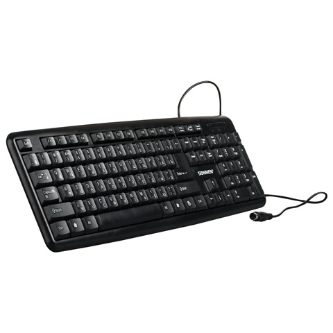 Клавиатура проводная SONNEN KB-100B, PS/2, 104 кнопки, черная, 511300