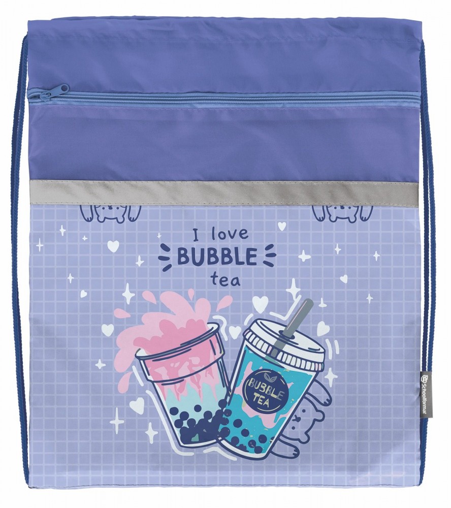 Мешок д/обуви Schoolformat BUBBLE TEA 42х34 см д/девочек с карманом 228000 МОМК-ББТ