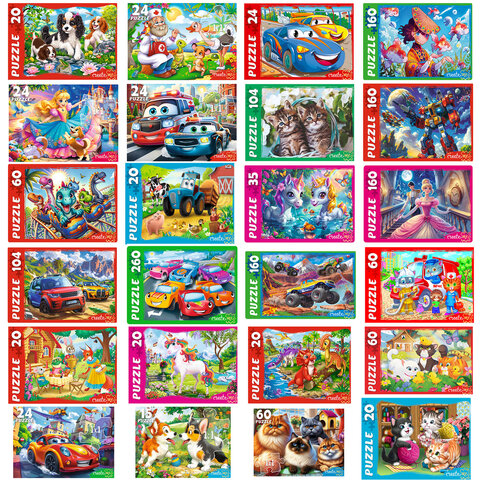 Пазл картонный &quot;МАКСИ-ПАЗЛЫ&quot;, АССОРТИ, 180х125х40 мм, РК  665497