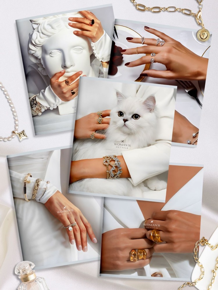 Тетрадь 48 л. А5 клетка, на скрепке, офсет LOREX WOMAN'S DETAILS мел  картон, двойная обложка, запечатка форзаца, soft touch LXCBCL-WD 257327