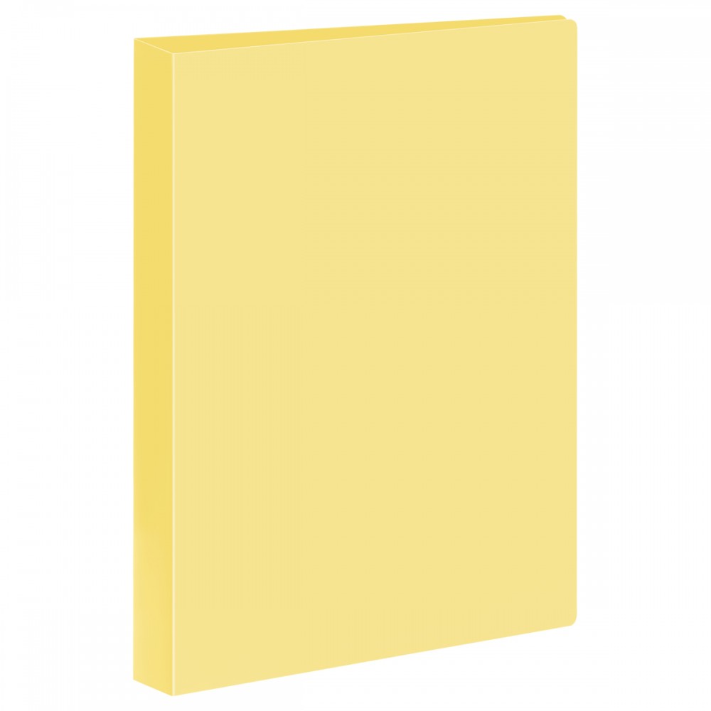 Папка на 2 кольцах СТАММ А4, 25мм, 500мкм, пластик, пастель, желтая 386217 ММ-325381
