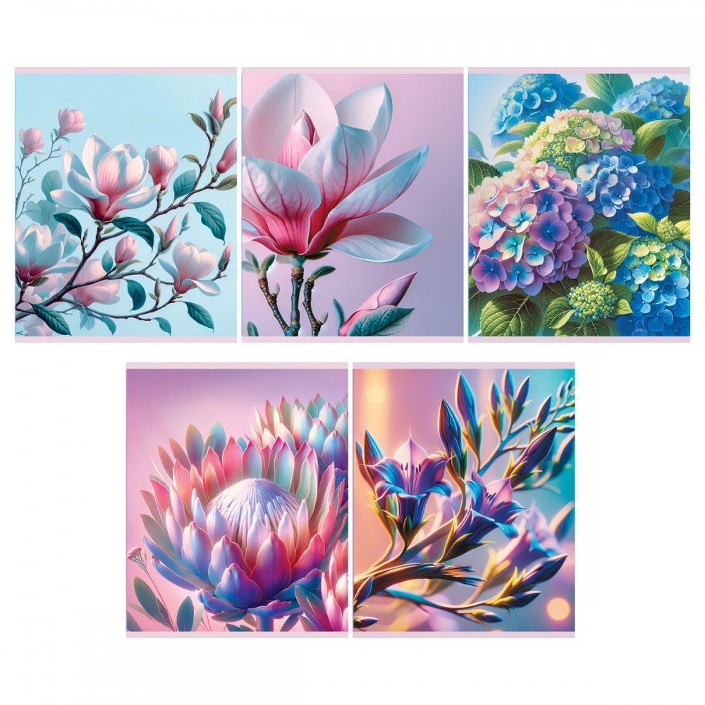 Тетрадь 48л., А5, линия BG &quot;Цветение&quot;, суперэконом 374415 Т5ск48 63527