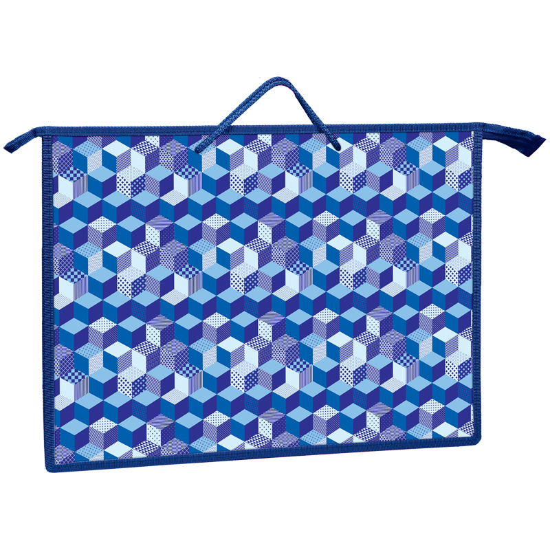 Папка для чертежей и рисунков А3, ArtSpace &quot;Синий паттерн&quot;, пластик, на молнии 275273/ПР-3-20_25639