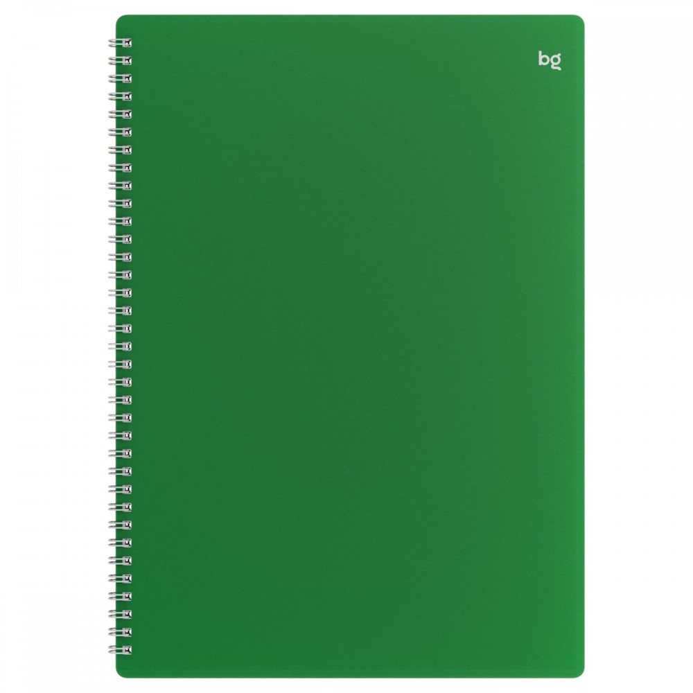 Тетрадь 80л., А4 клетка на гребне BG &quot;Base&quot;, пластиковая обложка, зеленый  378839  Т4гр80_пл 08694