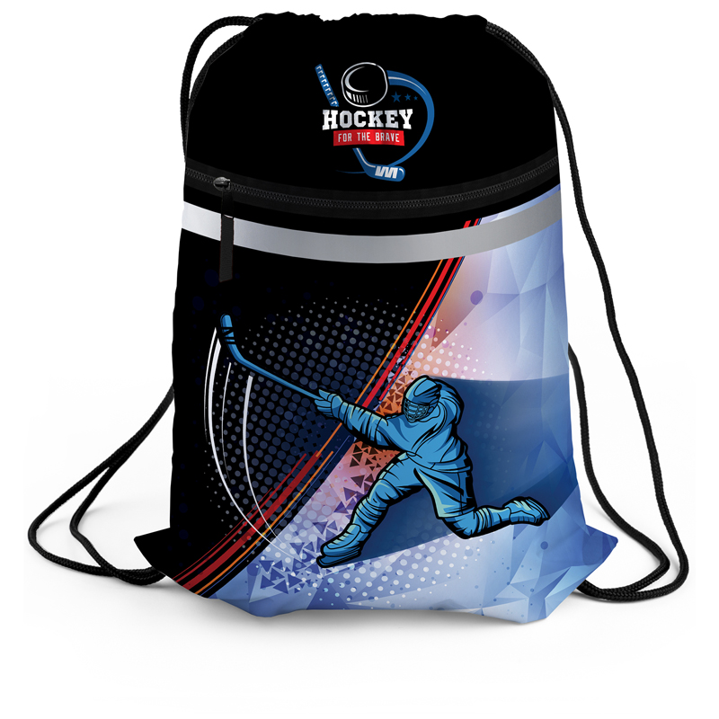 Мешок для обуви 1 отделение Berlingo &quot;Ice&quot;, 460*360мм, светоотражающая лента, карман на молнии 336900  MS1042