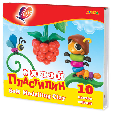 Пластилин мягкий ЛУЧ &quot;Кроха&quot;, 10 цветов, 165 г, со стеком, картонная упаковка, 12С875-08/102869/058618/077494