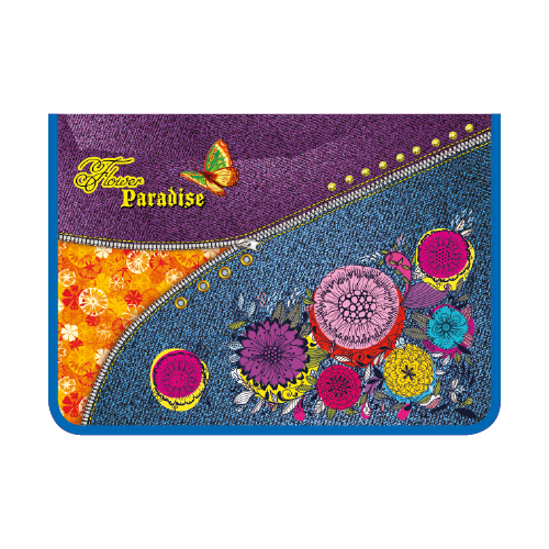 Папка для труда А4 молния вокруг печать на пластике ПТР-5, ДЖИНС