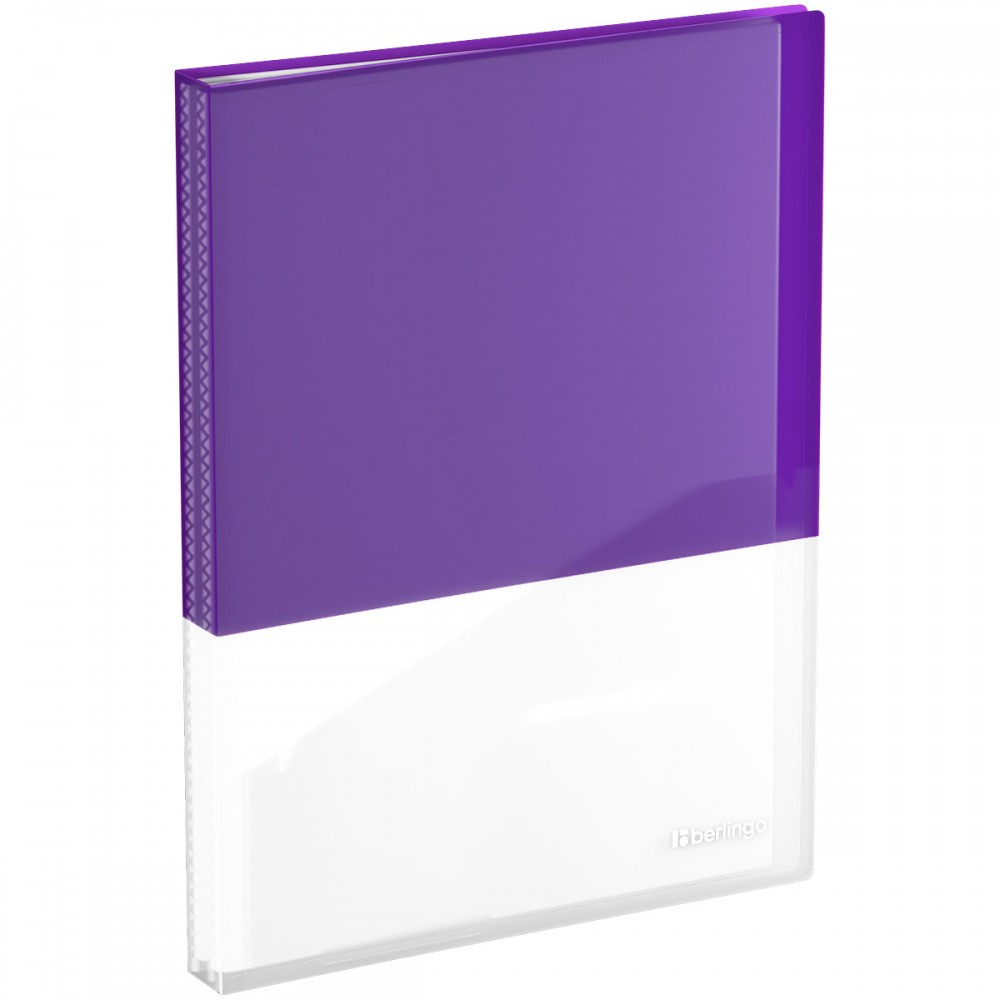 Папка с 40 вкладышами Berlingo "Semicolor" А4, 24мм, 700мкм, с внутр. карманом, сиреневая, софт-тач 384090  DB4_40974