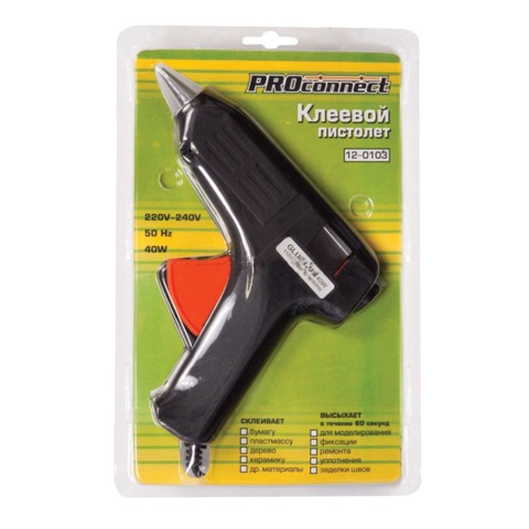Пистолет клеевой большой 40W Proconnect 12-0103 (стержни d=11мм)