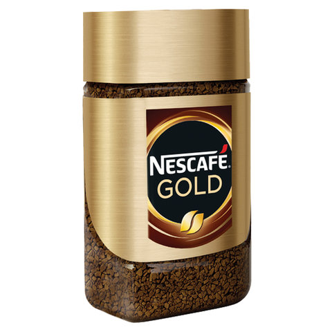 Кофе молотый в растворимом NESCAFE (Нескафе) &quot;Gold&quot;, сублимированный, 47.5 г, стеклянная банка, 04837/621065