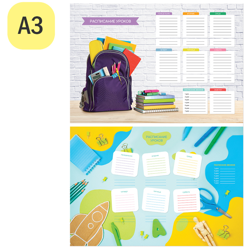 Расписание уроков с расписанием звонков А3 ArtSpace &quot;School&quot; 296124