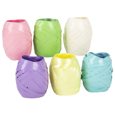 Лента упаковочная декоративная для подарков, глянец, 5 мм х 10 м, цвет ассорти, ЗОЛОТАЯ СКАЗКА, 591830