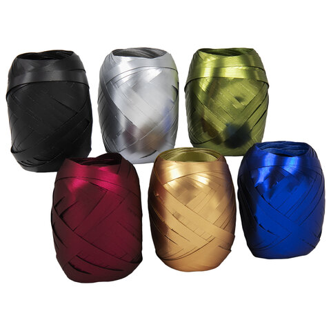 Лента упаковочная декоративная для подарков, матовый металл 5 мм х 10 м, цвета ассорти, ЗОЛОТАЯ СКАЗКА, 591831