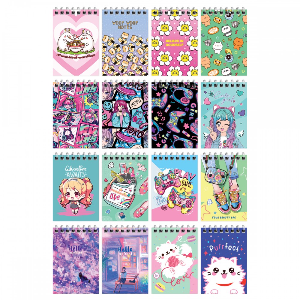 Блокнот А7 40л. на гребне BG &quot;МИКС для девочек&quot; 361224  Б7гр40 12757