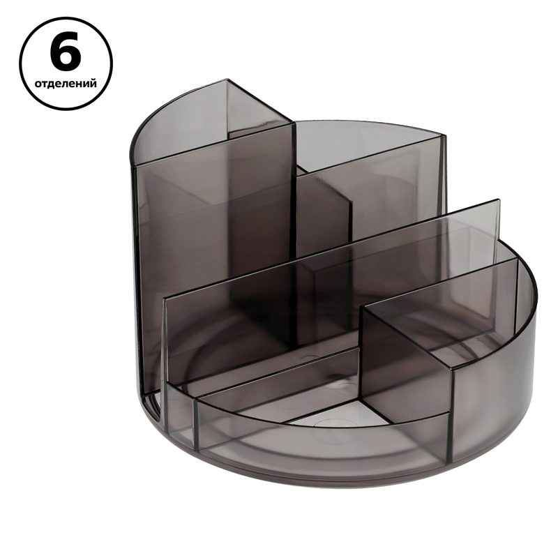 Настольная подставка СТАММ &quot;Профи&quot;, пластиковая, тонированная черная ОР05/233183