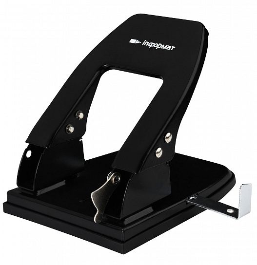 Дырокол 40 листов, INFORMAT OFFICE  металл, черный, с линейкой DM-40K   151996