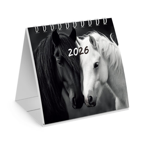 Календарь-домик настольный на гребне, 2026 г., BRAUBERG, 101х101 мм, &quot;Символ 2026&quot;, 117278