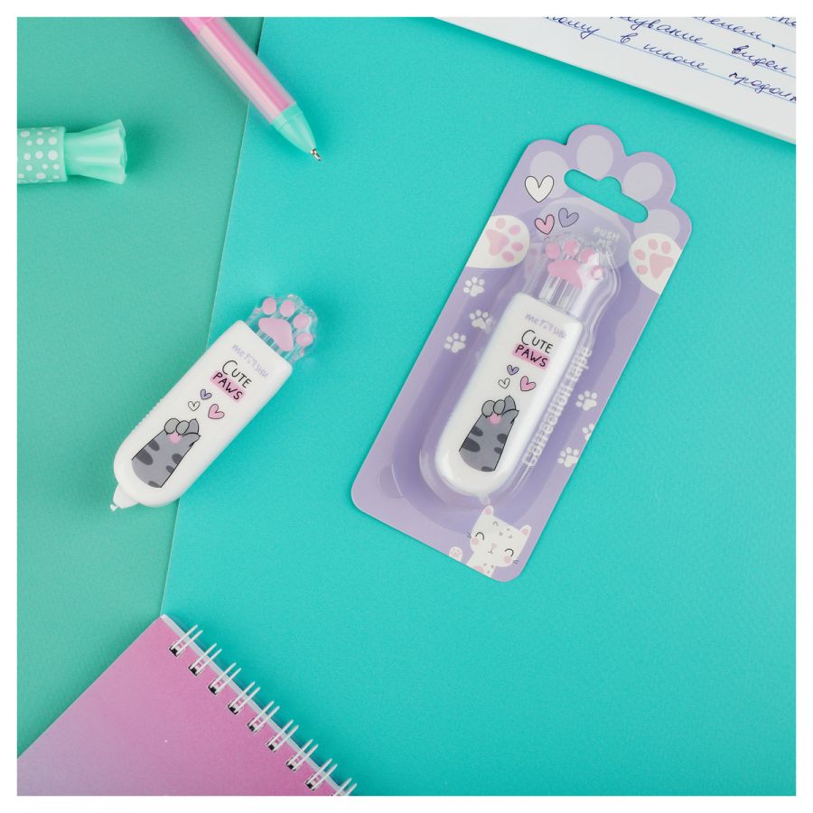 Корректирующая лента MESHU &quot;Cute Paw&quot;, 5мм*6м, блистер, европодвес 359576  MS_54227