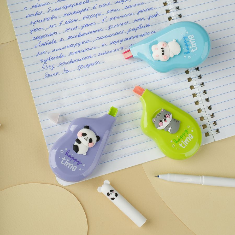 Корректирующая лента MESHU &quot;Happy friends&quot;, 5мм*8м, блистер, европодвес, ассорти 359572  MS_54219