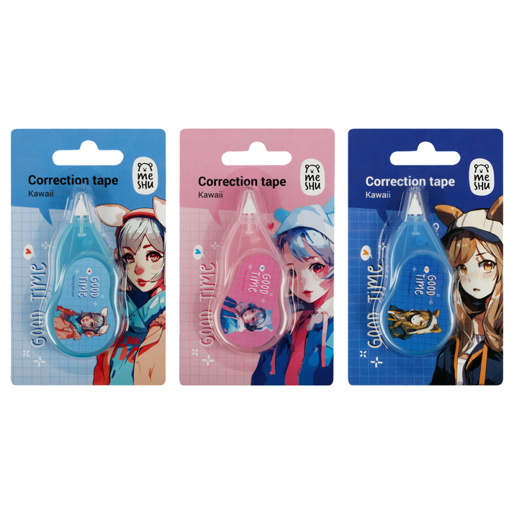 Корректирующая лента MESHU &quot;Kawaii&quot;, 5мм*3м, дисплей-бокс, ассорти 359573  MS_54221