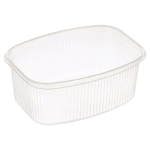 Одноразовый контейнер 500 мл, КОМПЛЕКТ 100 шт., БЕЗ КРЫШКИ, 138х102 мм, прозрачные, ПП, ЮПЛАСТ, ЮУПМ3315/607536