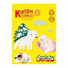 Белый картон А4 мелованный  6 листов  КБКМ06/073360 Каляка-Маляка
